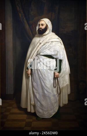 Porträt des algerischen Emir Abdelkader, Abd el-Kader oder Abdelkader ibn Muhieddine. Ölgemälde 1853 von Ange Tissier Stockfoto