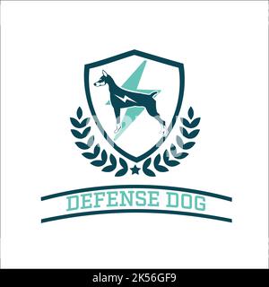 Defense Dog Logo exklusive Designinspiration Stock Vektor