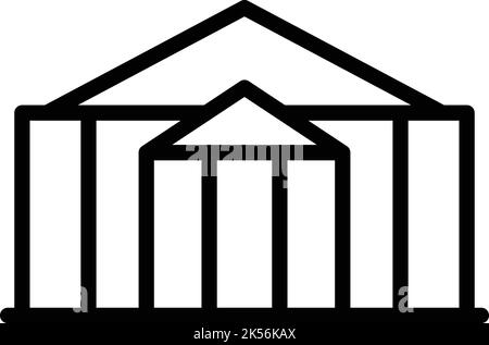 Vektorgrafik für Symbolumrisse des Kulturzentrums. Wahrzeichen der Stadt. Reiseturm Stock Vektor