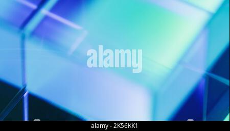 Neonbeleuchteter Hintergrund verwischt hellblau grün Stockfoto