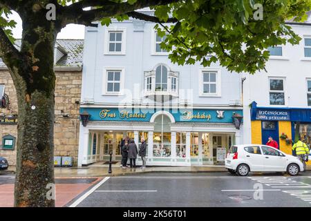 Fassade des Buchladens Four Masters in Donegal Town, County Donegal, Irland Stockfoto