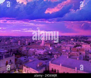 SKYLINE DER ALTSTADT JERUSALEM ISRAEL Stockfoto