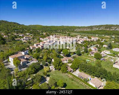 Frankreich, Alpes de Haute Provence, Parc Naturel Regional du Verdon, Basses Gorges du Verdon, Quinson (Luftaufnahme) Stockfoto