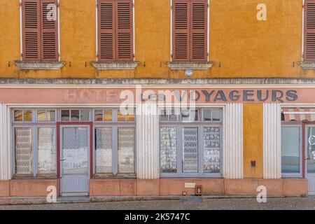 France, Creuse, Bellegarde en Marche, altes Hotel Stockfoto