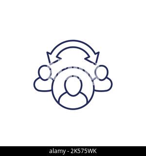 Broker, Symbol für die Mittellinie auf Weiß Stock Vektor