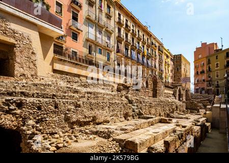 Spanien, Katalonien, Costa Daurada, Tarragona, Carrer de Lenrajolat, Archäologische Anlage von Tarragona, UNESCO-Weltkulturerbe Stockfoto