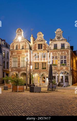 Frankreich, Pas de Calais, Arras, Grand Place, flämische Barockhäuser Stockfoto