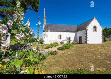 Frankreich, Morbihan, Saint-Pierre-Quiberon, der Weiler Portivy, die Kapelle Notre-Dame de Lotivy auf dem Küstenwanderweg oder der Fernwanderweg GR 34 Stockfoto