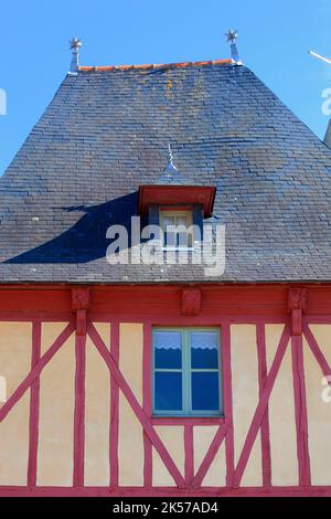 Frankreich, Finistère (29), Concarneau, maison à colombages dans la Ville Close, cité fortifiée des XVe et XVIe siècles remaniée par Vauban au XVIie siècle Stockfoto