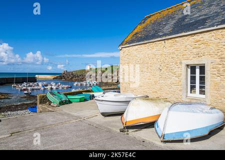 Frankreich, Finistere, Plouhinec, Bucht von Pors Poulhan, markiert die Wasserscheide zwischen Cap Sizun und Pays Bigouden Stockfoto