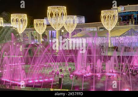 Ägypten, Sinaï, Sharm-el-Sheikh, Soho-Unterhaltungszentrum, Brunnen Stockfoto