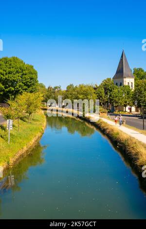 Frankreich, seine et Marne, Claye Souilly, der Ourcq-Kanal Stockfoto