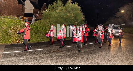 Nächtlicher Karneval in Budleigh Salterton. Stockfoto