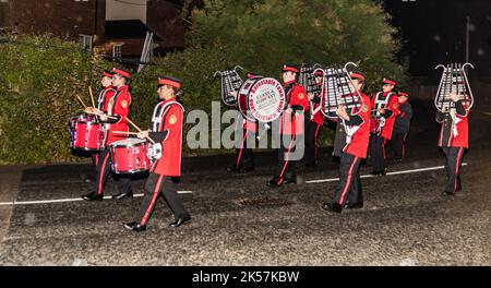 Nächtlicher Karneval in Budleigh Salterton. Stockfoto