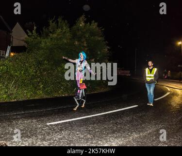 Nächtlicher Karneval in Budleigh Salterton. Stockfoto