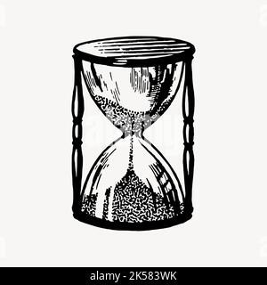 Sanduhr Zeichnung, Vintage handgezeichnete Illustration Vektor. Stock Vektor