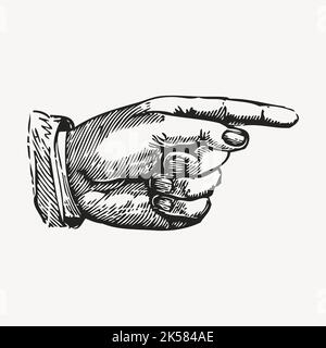 Finger, Zeigefinger, Zeigen, Punkt, Vintage Zeigefinger Grafiken, Kunst, Zeichen, Zeigefinger, Illustration, Vintage Illustration, Vintage, poin Stock Vektor