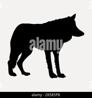 Wolf Silhouette Cliparts, wild Tier Illustration in schwarz Vektor. Stock Vektor