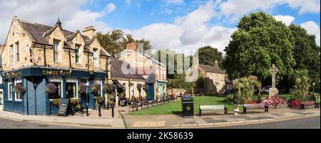 Ein Panoramablick auf Washington Village Green in Tyne and Wear, England, Großbritannien Stockfoto