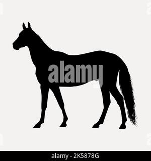 Pferd Silhouette Cliparts, Tier Illustration in schwarz Vektor. Stock Vektor