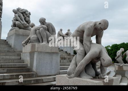 Skulpturen im Vigeland Park in Oslo, Norwegen Stockfoto