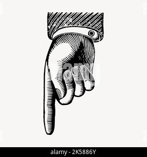 Geschäftsmann zeigt Cliparts, Vintage Illustration Vektor. Stock Vektor