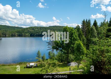 Blick auf den Mjøsa Fjord in Norwegen Stockfoto