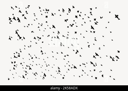 Fliegende Vögel, abstrakter weißer Hintergrundvektor. Stock Vektor