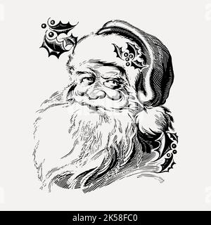 Vintage Santa handgezeichnete Cliparts, Illustrationen zu Weihnachten Vektor. Stock Vektor
