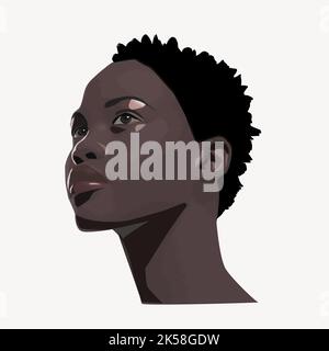 Afroamerikanische Frau Cliparts, Porträt Illustration Vektor. Stock Vektor