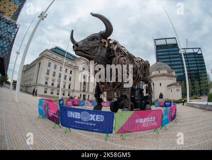 Birmingham Commonwealth Games 2022 Raging Bull, Centenary Square, Birmingham, Großbritannien Stockfoto