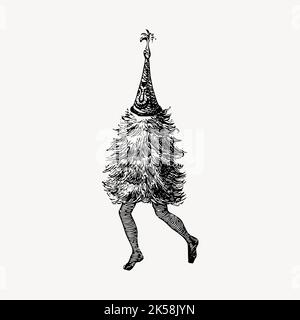Walking Weihnachtsbaum Cliparts, vintage Cartoon Illustration Vektor. Stock Vektor
