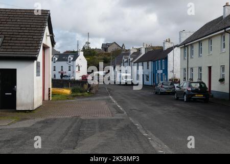 Die Feuerwache an der Main Street in Bunessan, Isle of Mull, Schottland, Großbritannien Stockfoto