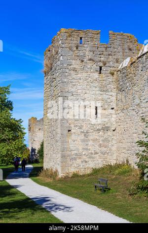 Visby City Walls, Gotland, Schweden Stockfoto