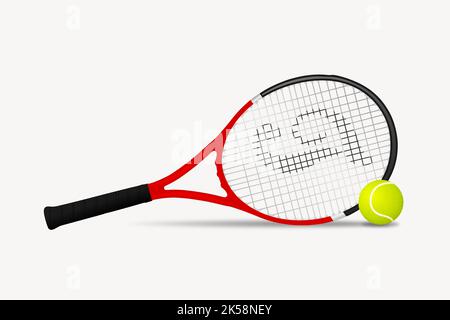 Tennisschläger und Ballclipart, Illustration Vektor. Stock Vektor