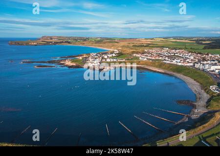 Portballintrae , Nordirland vom Himmel. Stockfoto