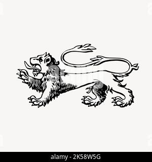 Stilisierte Löwen Cliparts, Vintage Tier Logo Illustration Vektor. Stock Vektor