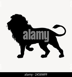 Silhouette Löwe Clipart, wild Tier Illustration Vektor. Stock Vektor