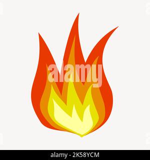 Orangefarbener Flammenaufkleber, Symboldarstellung Vektor. Stock Vektor