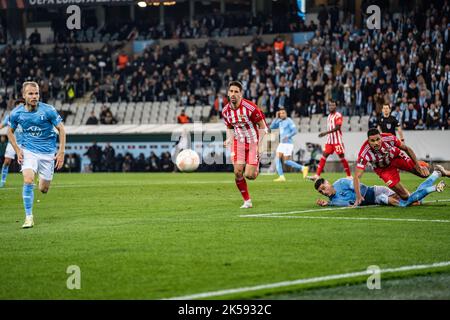 Malmoe, Schweden. 06. Oktober 2022. Rani Khedira (8) von der Union Berlin während des UEFA Europa League-Spiels zwischen Malmo FF und Union Berlin im Eleda Stadion in Malmö. (Foto: Gonzales Photo/Alamy Live News Stockfoto