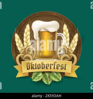 Realistische Logo Vorlage oktoberfest Vektor Design Illustration Stock Vektor