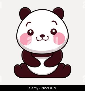 Cute Panda Cliparts, Tier Cartoon Illustration Vektor. Stock Vektor