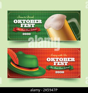 Realistische oktoberfest Banner Set Vektor Design Illustration Stock Vektor