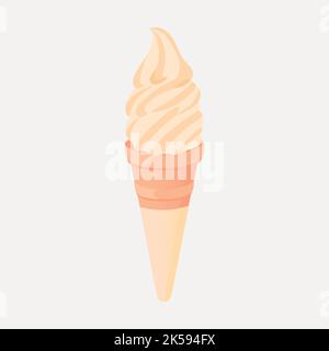 Vanilla Soft Serve Eis Cliparts, Dessert Illustration Vektor. Stock Vektor