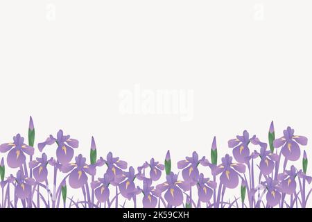 Lila Blume Rand Hintergrund, Frühling Illustration Vektor. Stock Vektor