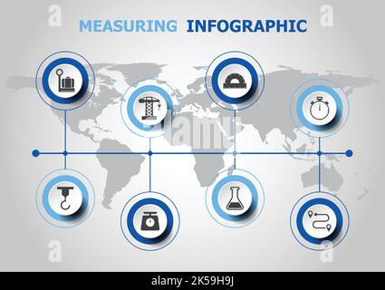 Infografik-Design mit Messsymbolen, Stock-Vektor Stock Vektor