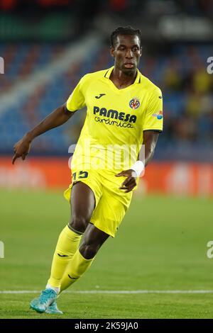 Valencia, Spanien. 6. Oktober 2022. Nicolas Jackson (Villarreal) Fußball/Fußball : UEFA Europa Conference League Gruppenspiel Gruppe C zwischen Villarreal CF 5-0 FK Austria Wien im Estadi Ciutat de Valancia in Valencia, Spanien . Quelle: Mutsu Kawamori/AFLO/Alamy Live News Stockfoto