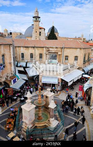 Suk Aftimos in der Muristan im christlichen Viertel in der Altstadt von Jerusalem. Stockfoto