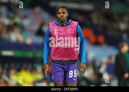 Valencia, Spanien. 6. Oktober 2022. Bailly Koumetio (Wein) Fußball/Fußball : UEFA Europa Conference League Gruppenspiel Gruppe C zwischen Villarreal CF 5-0 FK Austria Wien beim Estadi Ciutat de Valancia in Valencia, Spanien . Quelle: Mutsu Kawamori/AFLO/Alamy Live News Stockfoto