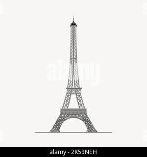 Cliparts für den Eiffelturm in Paris, Vektor für Architekturillustrationen. Stock Vektor